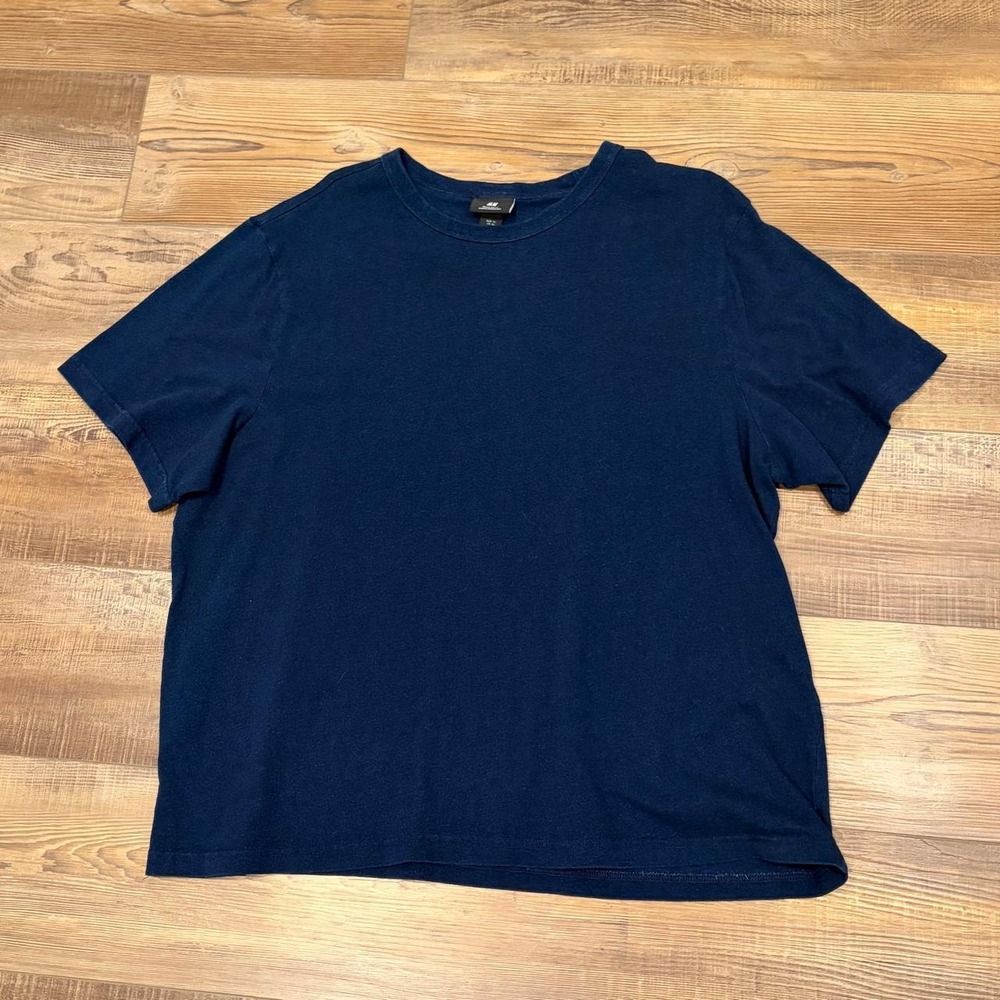 H&M Men's Navy blue Heathered t-shirt in XL'